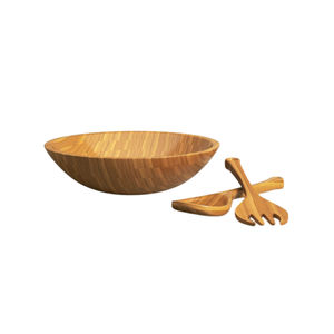 Juego de Ensaladeras Clásicas Grandes de Madera de Acacia Premium, Utensilios para Servir en Bodas, Tazón para Servir de Madera Tallado a Mano, Ecológico - Product Image 3