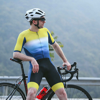 Nuevo Conjunto de Traje de Triatlón Reversible de Manga Corta 2024, Ropa de Ciclismo Transpirable y Ligera para Hombre