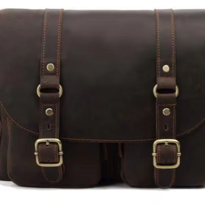 Porte-documents moderne en cuir véritable personnalisé, sac à bandoulière pour ordinateur portable, sac de bureau de haute qualité, grande capacité, unisexe, pour affaires - Product Image 6