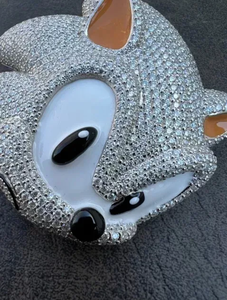 Colgante de racimo enorme para hombre de moissanita real de corte redondo de 4 quilates chapado en oro blanco de 14 quilates - Product Image 4