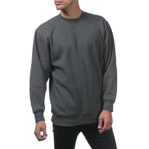 Jersey de lana de cuello redondo de 400g para hombre, sudaderas de algodón 100% personalizadas grises, ropa básica transpirable bordada - Product Image 5