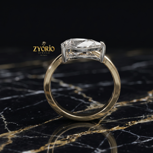 Anillo de Compromiso de Diamantes con Corte Pera Premium en Oro de 18K, Anillo Nupcial de Lujo - Product Image 3