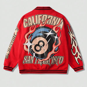 Up-Felt-Impex Veste de baseball décontractée à imprimé de lettres et de chiffres pour hommes Veste d'automne/d'hiver à épaules tombantes régulières - Product Image 2