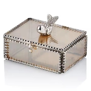 High Quality Aluminium and Bevelled Glass Jewelry <b>Box</b> Made Beautifully Hand Crafted for Home and Jewelry Decorative Storage - Product Image 6