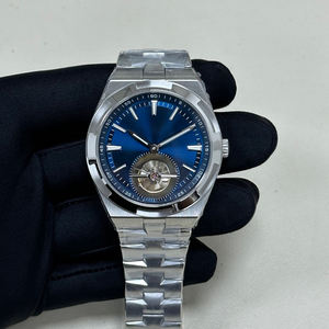 นาฬิกาข้อมือผู้ชายรุ่นยอดนิยมปี 2026 VC 6000 หน้าปัดสีน้ำเงิน กระจกแซฟไฟร์ ขนาด 38 มม. ตัวเรือนทองเหลือง สายสแตนเลสหกเหลี่ยม ระดับไฮเอนด์ - Product Image 1
