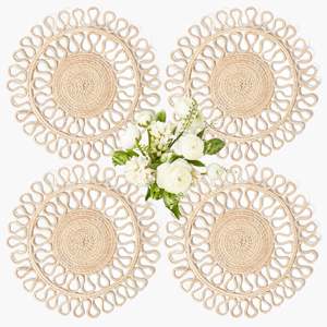 Tienphong 2024, venta al por mayor, manteles individuales redondos de ratán tejidos a mano Estella para comedor, cocina, fiesta de boda - Product Image 1