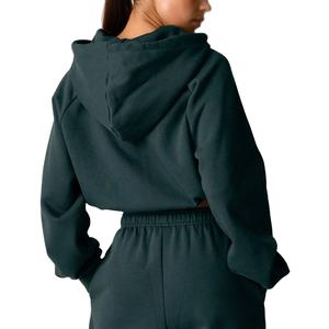 OEM, faible MOQ, sweats à capuche courts zippés pour femmes, logo personnalisé, marque privée, sweats à capuche streetwear pour femmes, vente en gros pour le marché américain - Product Image 3