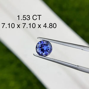 Tanzanite bleue naturelle de qualité AA, taille brillant rond, pierre précieuse non montée pour bagues, 1,53 ct, iridescence, design unique et élégant - Product Image 2