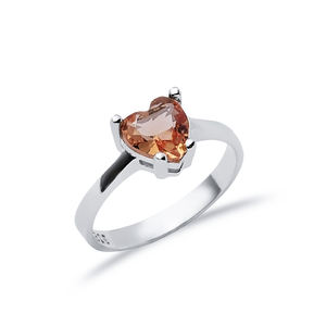 แหวนหินซัลทาไนท์รูปหัวใจ7x7มม. เครื่องประดับเงินสเตอร์ลิงทำด้วยมือสไตล์ตุรกีขายส่ง925 - Product Image 3