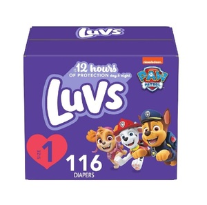 Luvs bébé couches taille 1 294 pièces à vendre pas cher Bluey Design Platinum Protection jour et nuit confort couches - Product Image 1