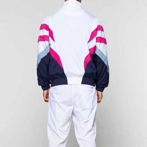 Veste Coupe-Vent Jogger Ensemble Survêtement Deux Pièces à Fermeture Éclair Patchwork Polyester Nylon Survêtement Coupe-Vent - Product Image 5