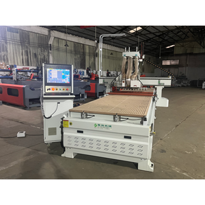 Machine de gravure CNC ATC pour la fabrication de portes d'armoires, composants de moteur de routeur à bois légers, alimentation électrique/CA - Product Image 1