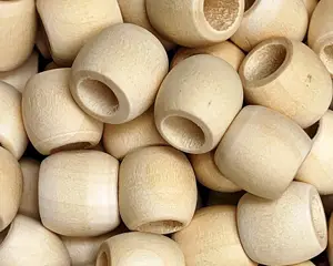 批发未完成的木桶珠大孔MIrha工艺定制彩色形状大小的木珠印度制造