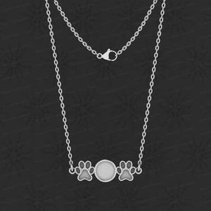 Best Quality 925 Silver Dog Paw Collet Cup Semi Mount <b>Charm</b> Pendant <b>Necklace</b> Setting Resin Ashes Jewelry Finding - Product Image 2