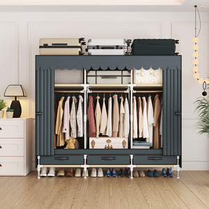 Armario Multicapa de Tela No Tejida con Cajones y Almacenamiento para Zapatos, Amplio Guardarropa para Organización de <span class=keywords><strong>Ropa</strong></span> en el Dormitorio - Product Image 2