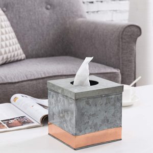 Soporte de papel de seda con acabado galvanizado de hierro de diseño elegante para decoración de mesa de sala de estar cajas de pañuelos rectangulares - Product Image 4