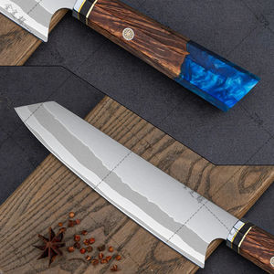 Cuchillo Kiritsuke de 8 pulgadas, cuchillo de cocina de Damasco, 67 capas de acero de Damasco con mango de resina y madera, azul - Product Image 2