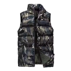 Logotipo personalizado invierno nueva moda chaleco hombres chaquetas cuello alto cálido Puffer sin mangas estampado Puffer chaqueta acolchada ropa al aire libre - Product Image 6