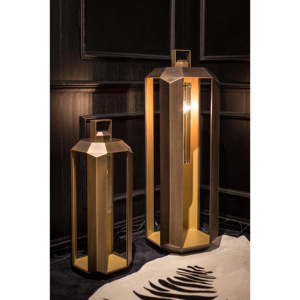 Juego de estilo europeo de lujo moderno, 2 candelabros de suelo de Metal grandes, linternas de madera elegantes, tarros de velas de Navidad, decoración del hogar - Product Image 1