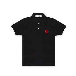   เสื้อยืดผู้ชาย Big Heart ผ้าฝ้าย 100% แขนสั้น สีดำ ปักลาย ผ้าปิเก้ ไซส์ S-2XL - Product Image 1