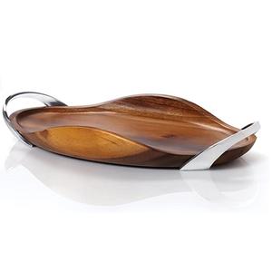 Bandeja de madera de alta calidad para servir frutas, bandeja de servicio de desayuno para interiores y exteriores, personalizada, moderna, para hotel, té y café - Product Image 1