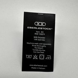 Serigrafía personalizada de buena calidad, cuidado del contenido de lavado de prendas, etiqueta satinada, Material de reciclaje, diseño de moda, respetuoso con el medio ambiente - Product Image 4