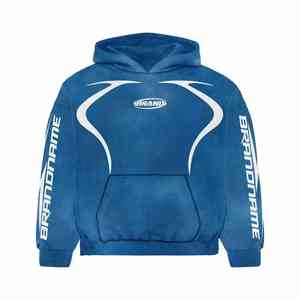 Sweats à capuche en molleton délavé à l'acide solide avec des designs de logo personnalisés sur le devant, écologiques, OEM et ODM disponibles pour les commandes en gros - Product Image 1