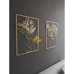 Arte de pared de hoja de Metal al por mayor decoración moderna oro cuadrado colgante pared arte hecho a mano Metal interior hoteles pared artes - Product Image 1