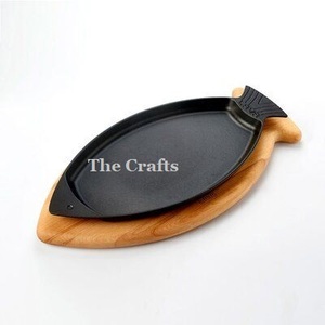 Assiette grésillante en fer et en bois avec taille et forme personnalisées de qualité de luxe - Product Image 5