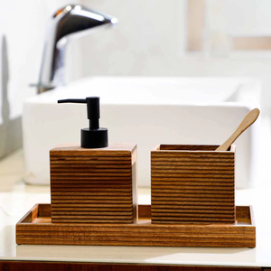 Juego de baño de madera Artesanías Venta caliente Nuevo 4PCs Juego de baño Artesanías de alta calidad Juego de baño - Product Image 2