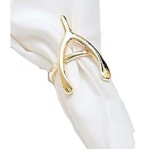 High Quality Gold Metal Napkin Ring Simple Napkin Holders for <b>Christmas</b> - Product Image 2