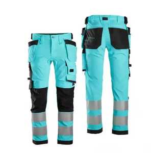 Bandes réfléchissantes haute visibilité, pantalons de travail personnalisés résistants, pantalons de travail confortables pour hommes, vêtements de travail - Product Image 3