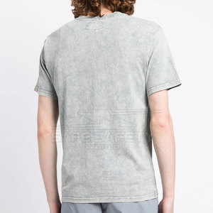 Camisetas de lavado ácido para hombre de algodón 100% de alta calidad, medias mangas transpirables con cuello redondo, ajuste holgado - Product Image 6