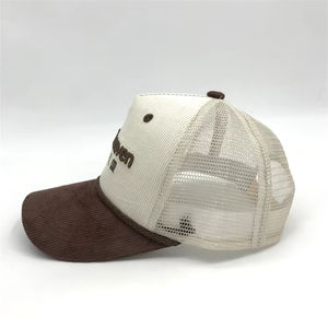 Gorra de camionero de pana de 5 paneles con cuerda frontal 3D Puff bordado Logo Snap Back Y2K estilo para playa y rendimiento - Product Image 2