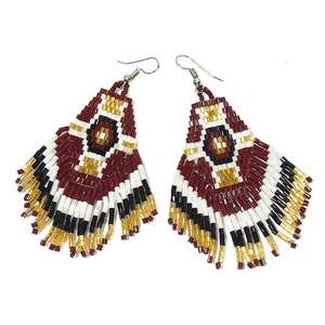 Boucles d'oreilles longues à franges perlées colorées faites à la main pour femmes, personnalisables, par MULTI CRAFT - Product Image 5