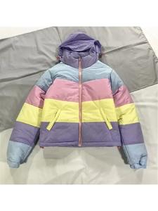 Chaqueta acolchada de Invierno para mujer, abrigo de burbujas con capucha y cremallera de cuello alto, estilo informal, bonito bloque de Color a prueba de viento - Product Image 5