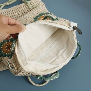 Bolso de Hombro Cuadrado de Ganchillo para Mujer, Tejido a Mano, con Cierre de Cremallera, Estilo Veraniego, Diseño de Dibujos Animados, para Pascua - Product Image 3