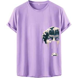 Camiseta informal de manga corta para hombre más vendida 100% algodón secado rápido transpirable diseño de cuello redondo 200 gramos patrón sólido para adultos - Product Image 2