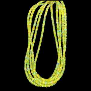 Cuentas de Rondelle lisas de ópalo etíope amarillo, hebra de piedras preciosas naturales de 3-5mm para joyería, cuentas sueltas DIY, suministro a granel al por mayor - Product Image 4
