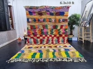 Tapis Marocain Fait à la Main 6x10 Berbère Tribal Hiver Laine Patchwork Coloré Laine Zone Surteint Tapis Superbe Mrirt Tapis - Product Image 6