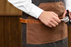 Canvas <b>Apron</b> <b>Christmas</b> Gift Hairdresser Barber <b>Apron</b> With Logo Leather Personalized Holiday Gift AAA-0043C - Product Image 5