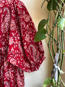 Robe bohème maxi en coton à fleurs Robe imprimée à la main - Product Image 2