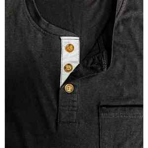 Wholesale High Quality <b>Henley</b> Neck T-<b>shirts</b> Manufacturer Short Sleeves Fashion Solid Knitted Men's T <b>Shirts</b> - Product Image 2