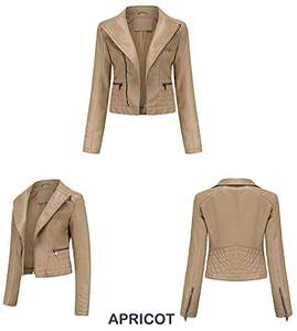 Veste de motard Vintage pour femmes manteau court mince fermeture éclair Faux cuir PU imperméable coton imprimé décontracté Bomber été hiver - Product Image 6