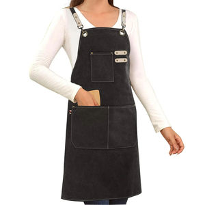 Salon Cafe Kitchen Use Adjustable Custom Waterproof Polyester Canvas Pinafore <b>Apron</b> for Women Men - Product Image 6