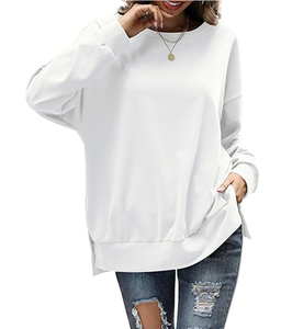 Sudadera Mujer Túnica Oversized Drop Shoulder Tops Blanco - Product Image 2