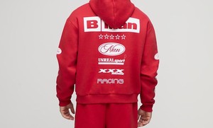 High Quality 100% Cotton <b>Red</b> Wholesale Men's <b>Hoodies</b> Set Custom Logo Printing Tracksuits For Unisex 2025 - Product Image 3