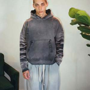 Personnalisé recadrée Boxy Hoodies coton vierge en détresse Vintage fermeture éclair pierre acide soleil fané Hoodies - Product Image 1