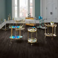 Chariot de service alimentaire en céramique écologique fait main de qualité supérieure, style américain moderne, chariot à boissons plaqué, sûr pour les aliments - Zahid Eports