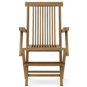 Silla de Jardín Plegable Clásica de Madera de Teca Premium, Directo de Fábrica, con Reposabrazos y Respaldo de Listones, Muebles de Exterior para Patio, para Exportación - Product Image 1